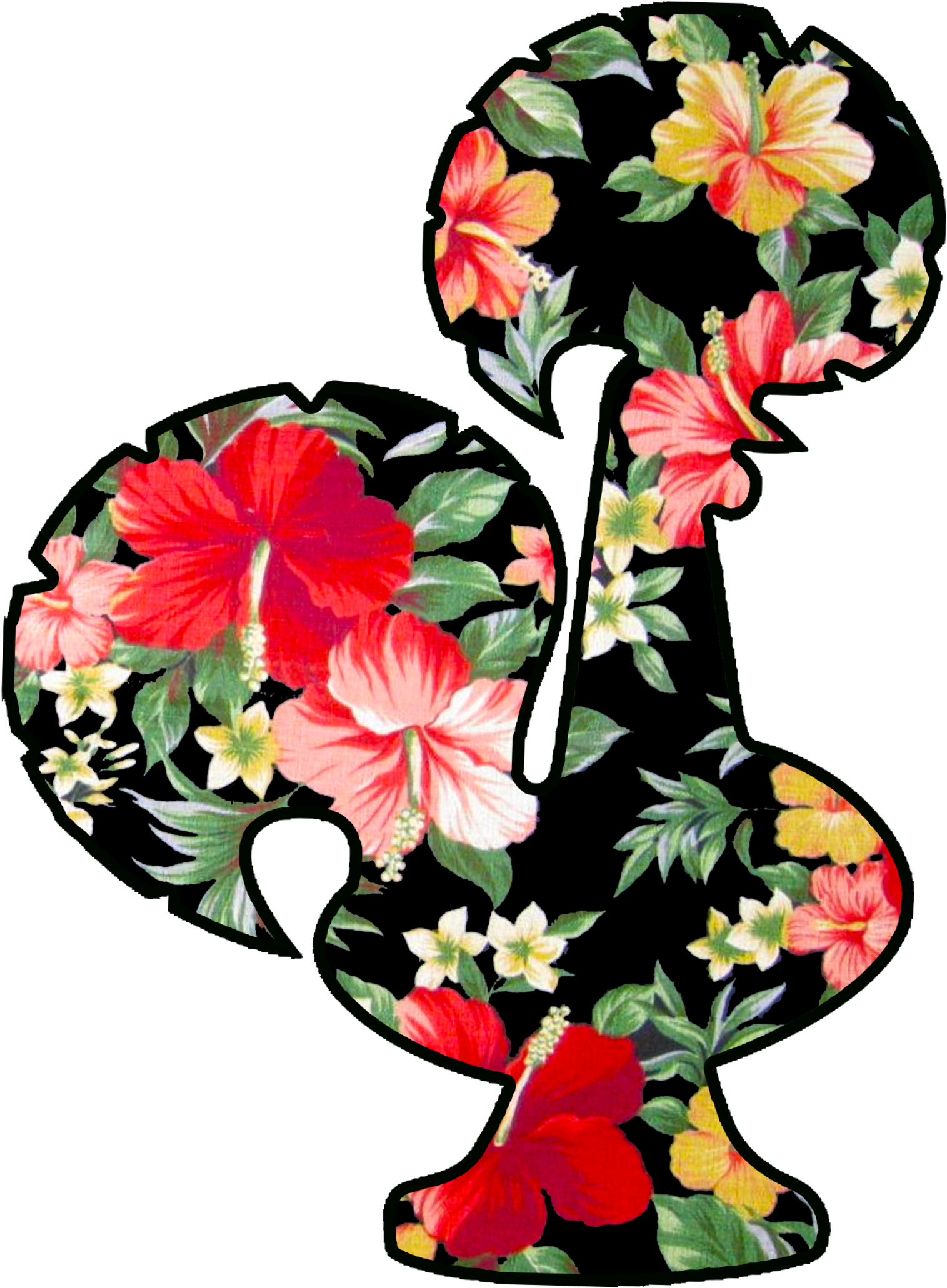 Tropical Rooster Female Cut T-shirt - Cotton Fabric Fashion 3d Printed Short Sleeve Red Color (1800x2400)