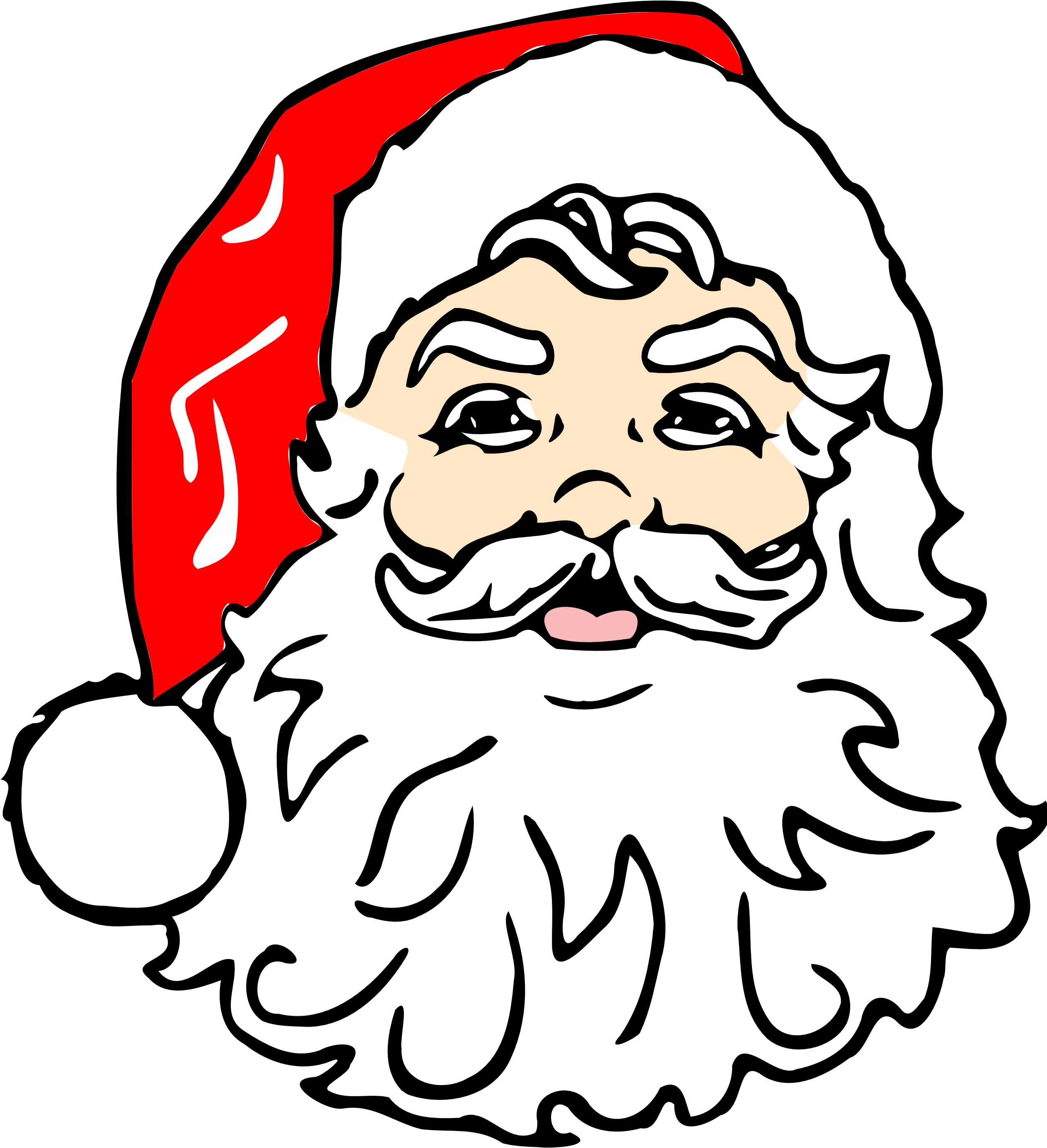 Xmas Clip Art - Santa Face Clip Art (2555x3467)
