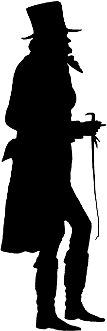 Victorian Man Silhouette With Whip - Victorian Man Silhouette (254x709)