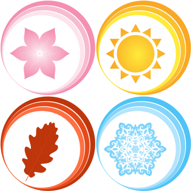 Tree, Sun, Nature, Picture, Rain, Snow, Tree, Weather - Four Seasons Symbols (400x400)