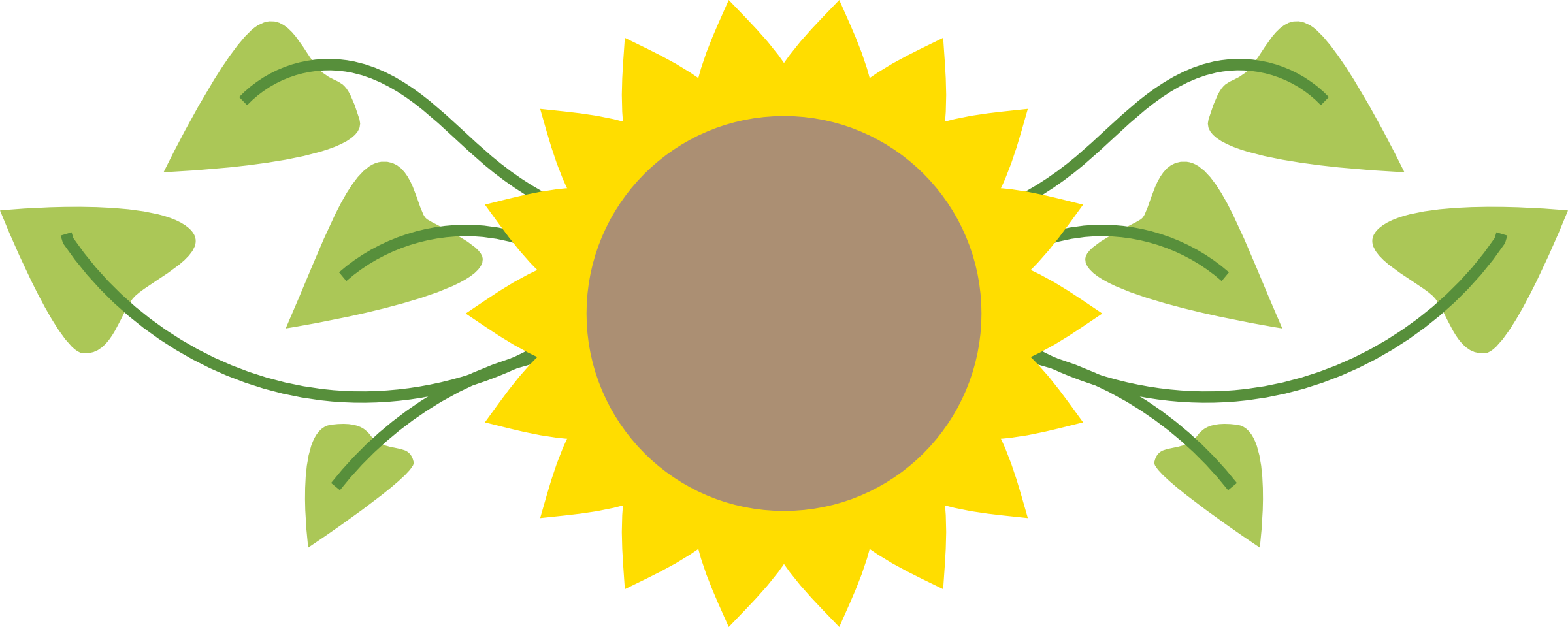 Beautiful Sunflower Clipart - Clipart Of Sunflower Png (2400x960)