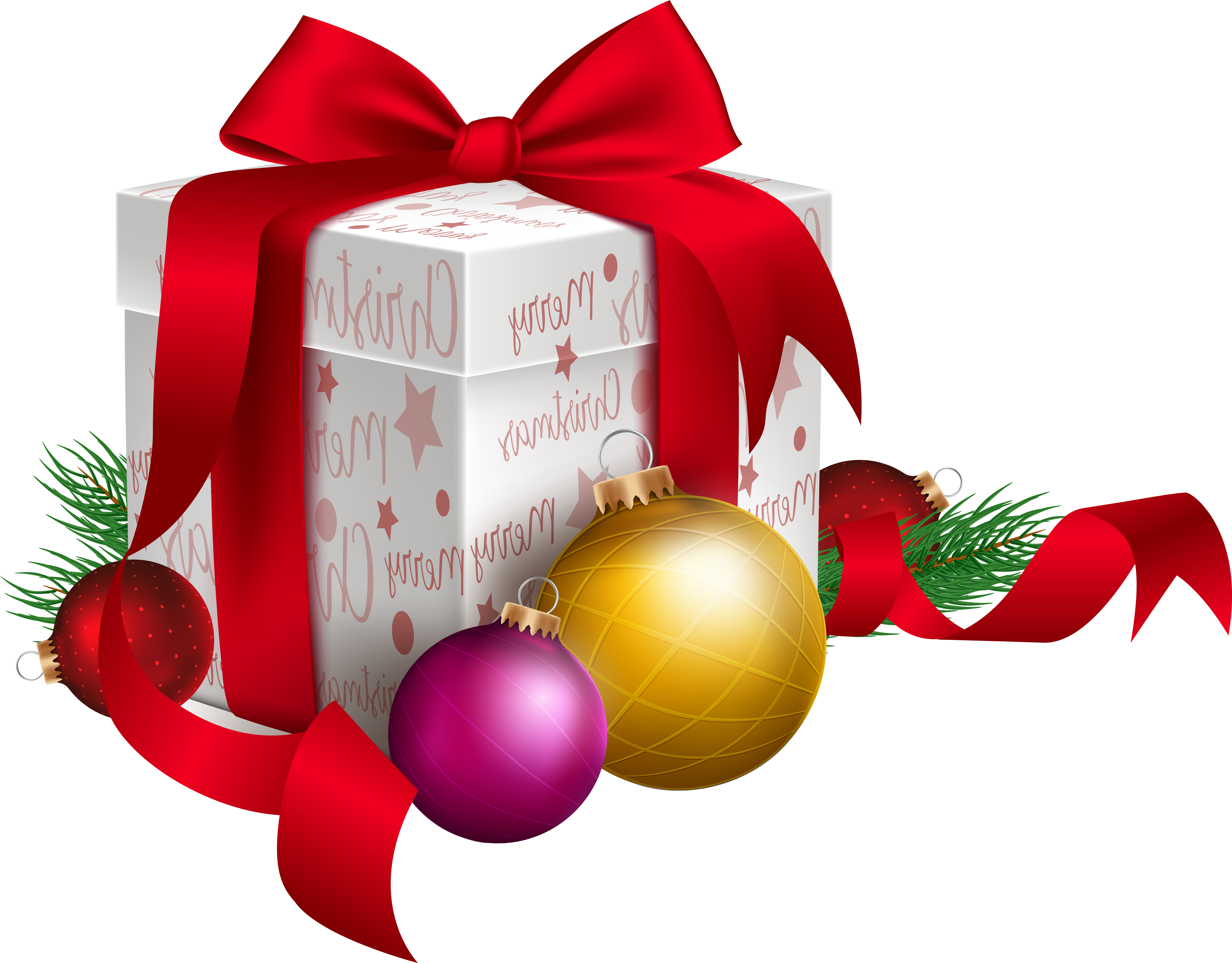 Christmas Gift And Ornaments Transparent Png Clip Art - Christmas Gift Png (6342x4961)