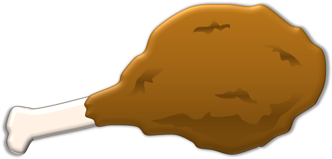 Chicken Leg Clipart - Fried Chicken Leg Cartoon (1076x519)