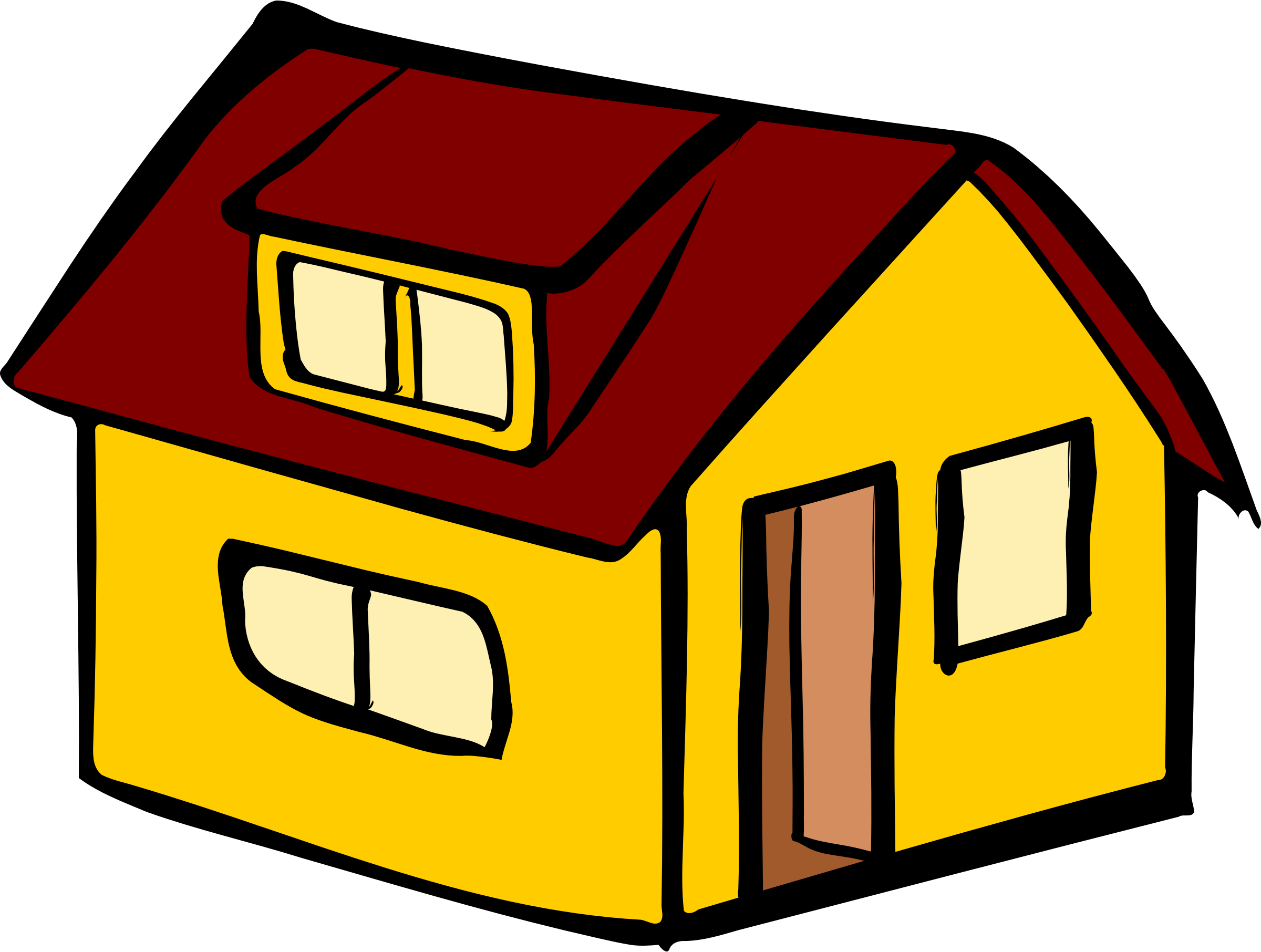 Clipart - Yellow House Clipart (2400x1812)