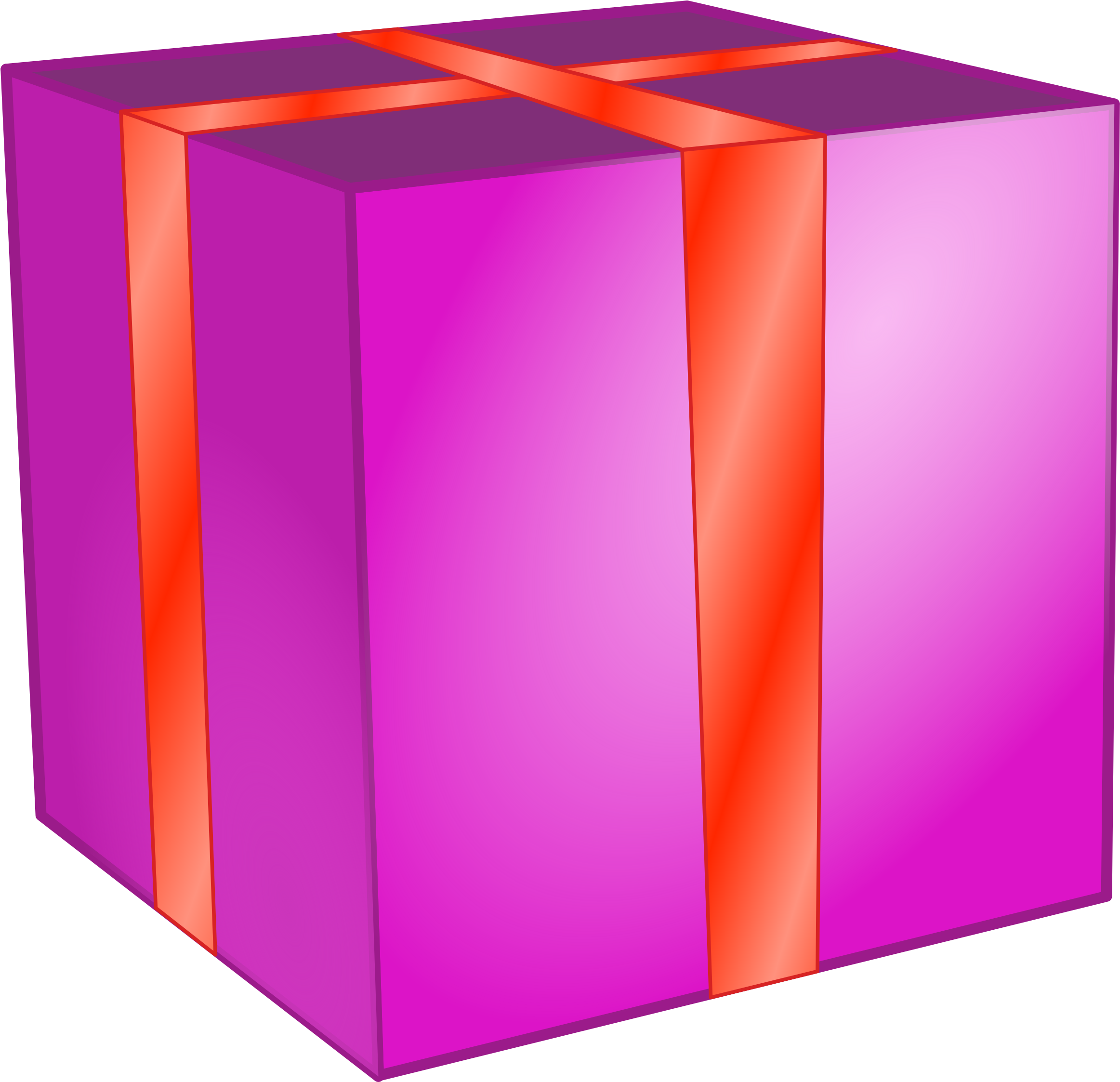 Gift Clipart Rectangle - Christmas Present Without Bow (2400x2321)