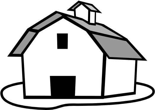 Farmhouse Clipart Black And White - Farm Clip Art Black And White (569x453)