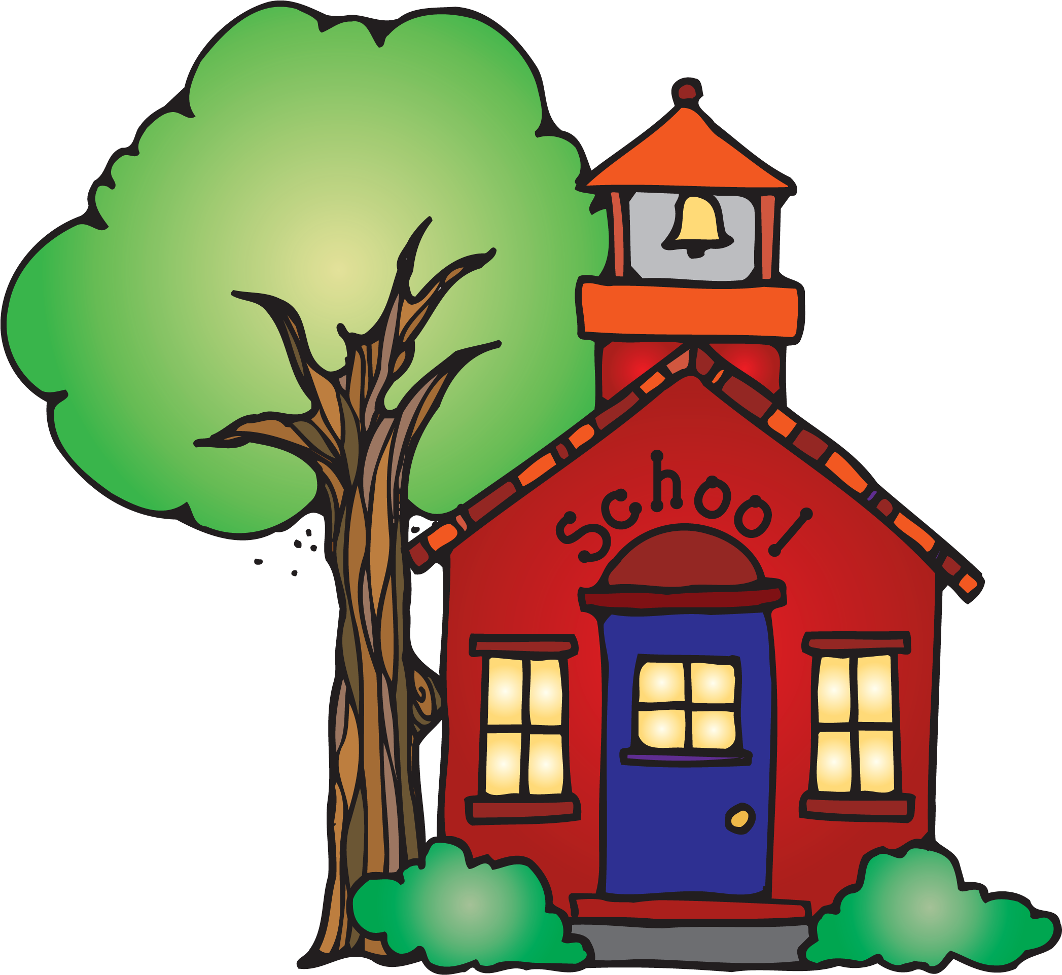 Animated School - Schoolhouse Clipart (2098x1940)