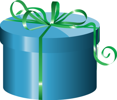 Teal Clipart Gift - Blue Gift Box Clip Art (400x342)