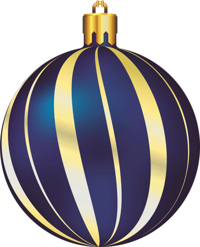 Gold Clipart Holiday Ornament - Blue And Gold Christmas Ornament (406x500)