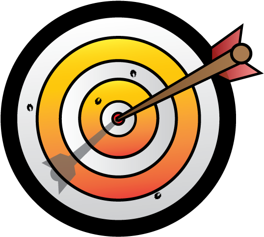Arrow And Target By Cliffengland On Clipart Library - Arrow In Target Clipart (612x553)