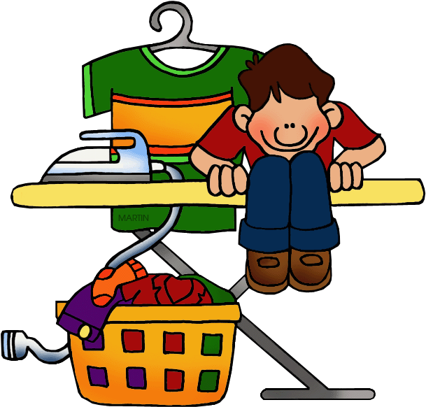Ironing - Phillip Martin Clipart Chores (648x626)