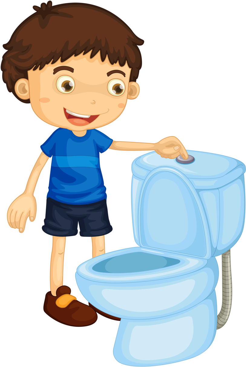 Flush Toilet Clipart (880x1280)