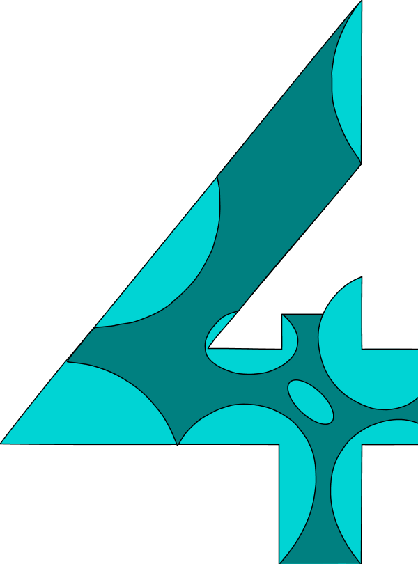 Abstract Animal Number 4 Clipart - Number 4 Vector Png (600x810)