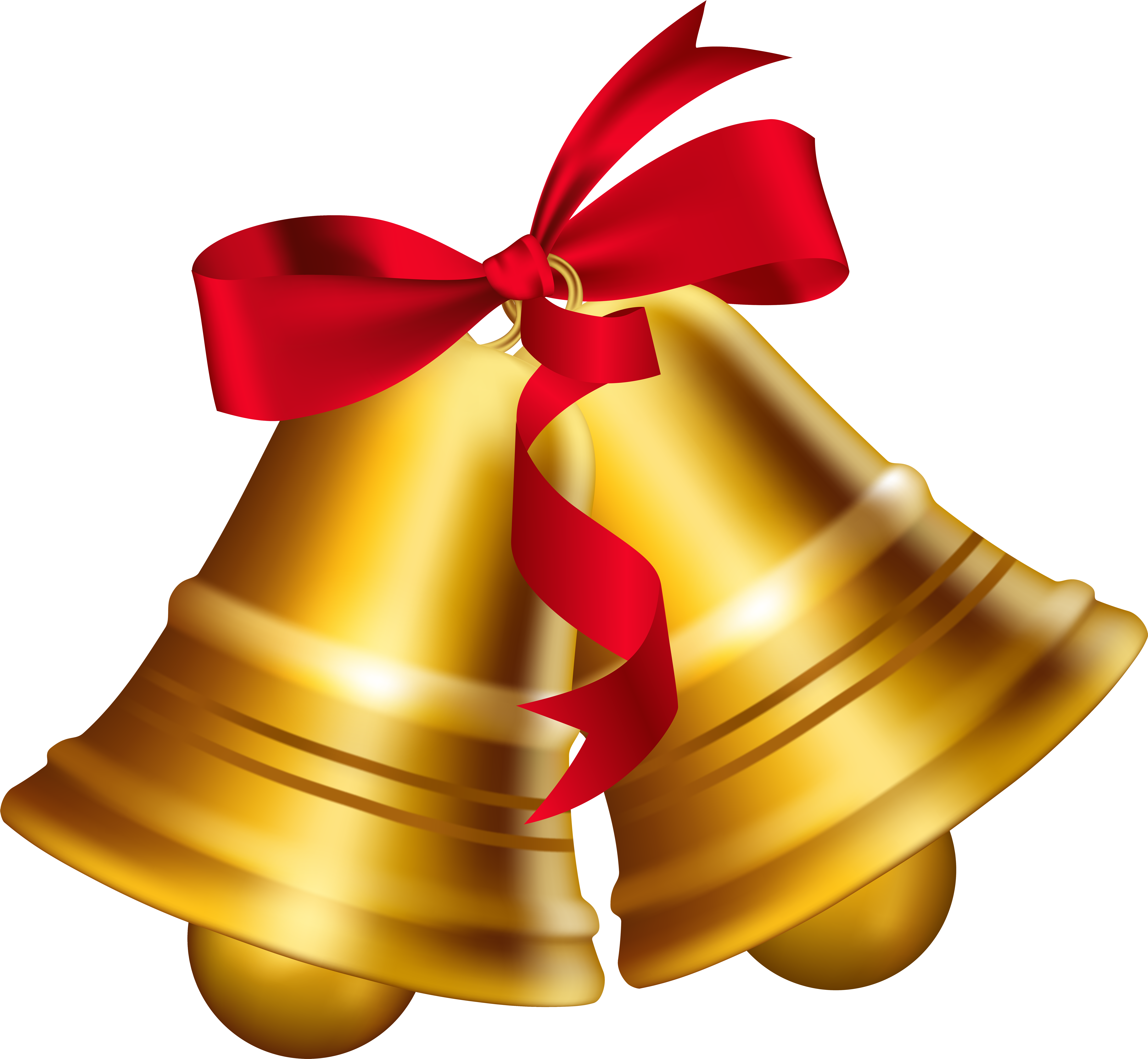 Christmas Bells With Bow Png Clip Art Imageu200b Gallery - Christmas Bell (7000x6457)