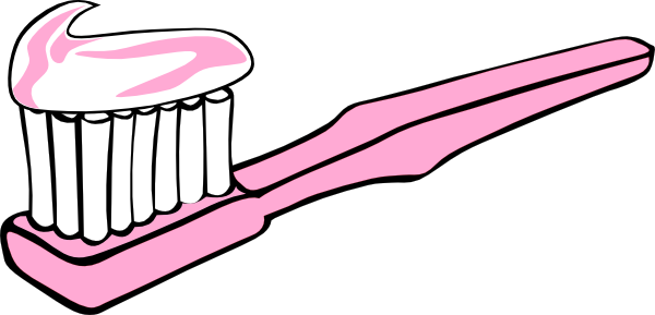 Brush Teeth Pink Toothbrush Clip Art At Vector Clip - Toothbrush Clipart (600x289)