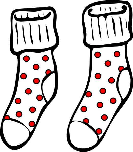 Sock Clipart - Polka Dot Socks Clipart (522x595)