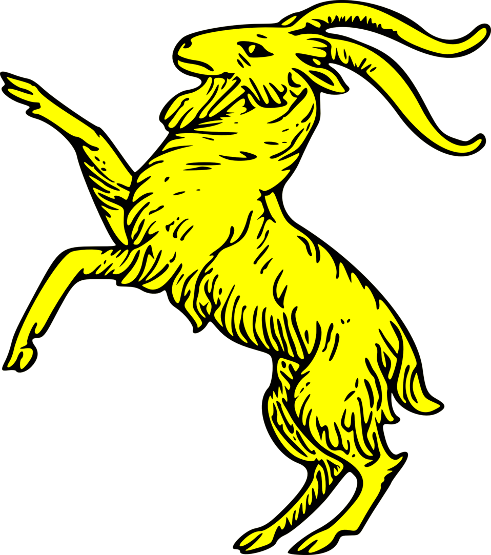 Goat Rampant - Goat Coat Of Arms (958x1083)