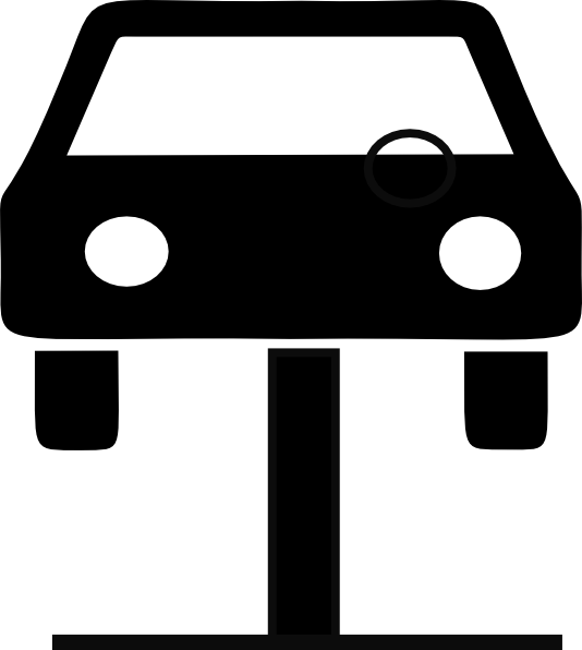 Auto Repair Lift Clip Art - Car On Lift Icon (534x596)