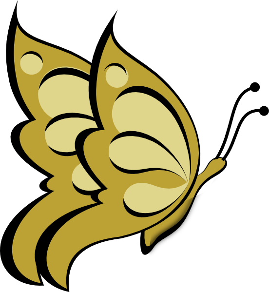 Gold Butterfly Clip Art At Clker Com Vector Online - Butterfly Images Clip Art (552x599)