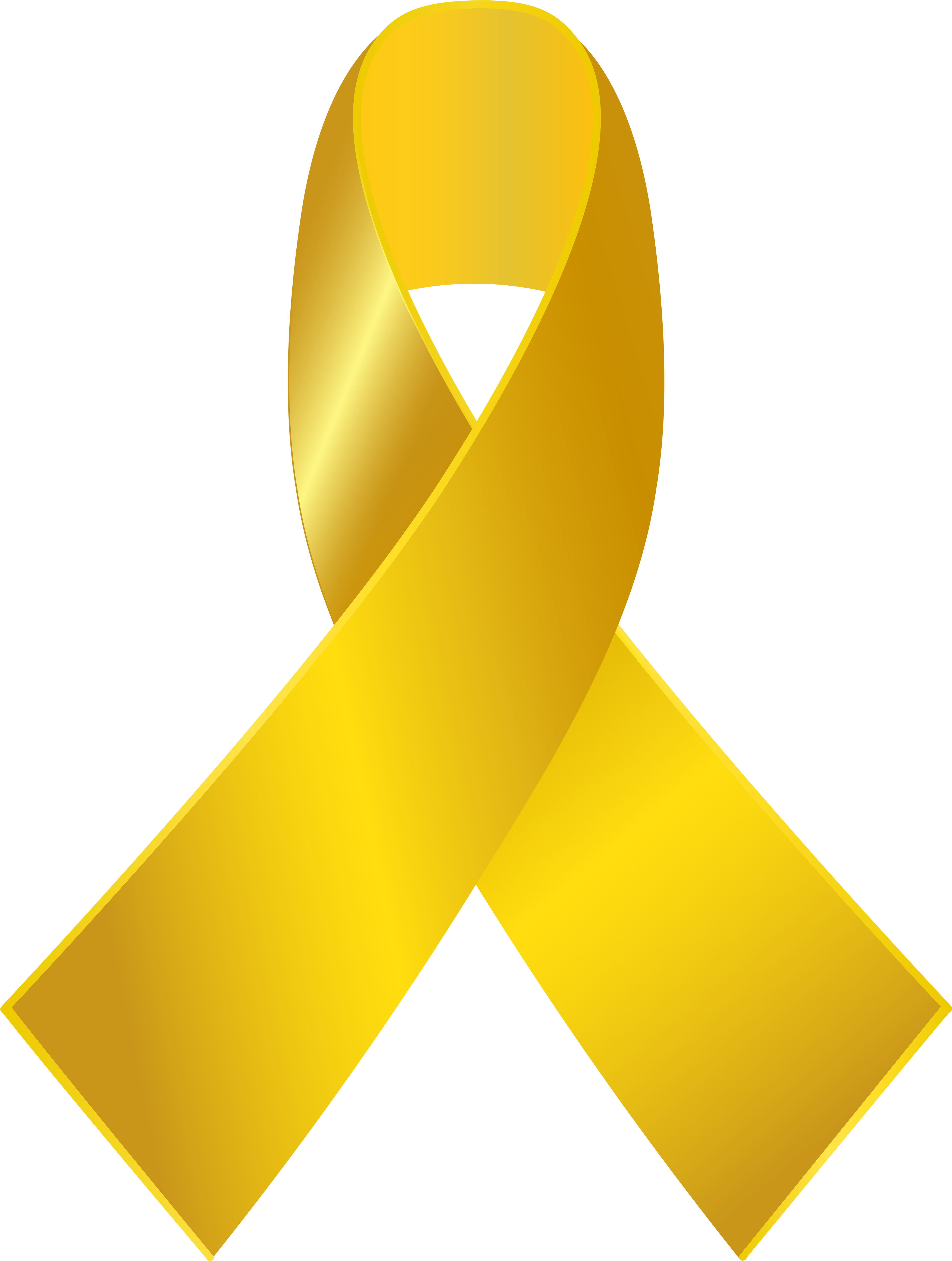 Gold Awareness Ribbon Png Clip Art - Pediatric Cancer Ribbon Png (4531x6000)