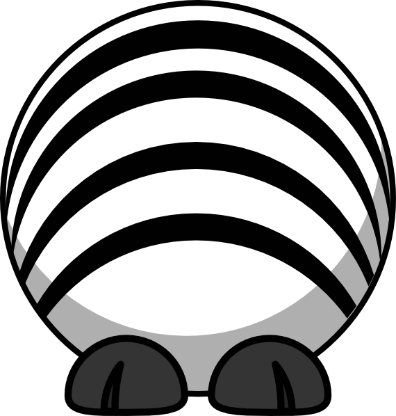 Zebra - Silhouette - Clip - Art - Cartoon Zebra Easy (570x598)