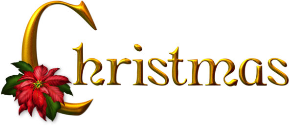 Golden Christmas Png Clipart - Christmas Png (600x262)