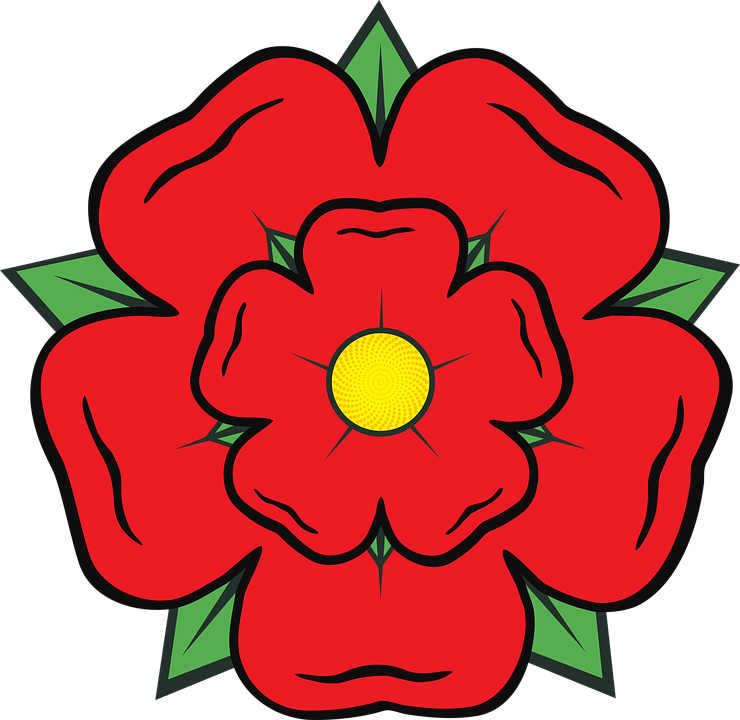 Lancashire Rose County England Heraldic Heraldry - Lancashire Rose Vector (1280x1244)