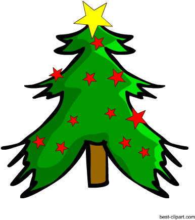 Free Christmas Tree With Stars Clip Art - Printable Christmas Stencils (450x450)