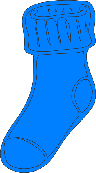 Blue Sock Clip Art - Sock Clipart (330x593)