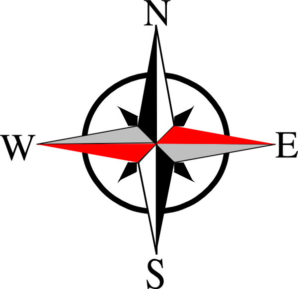 Compass North Clipart - North East South West (600x582)