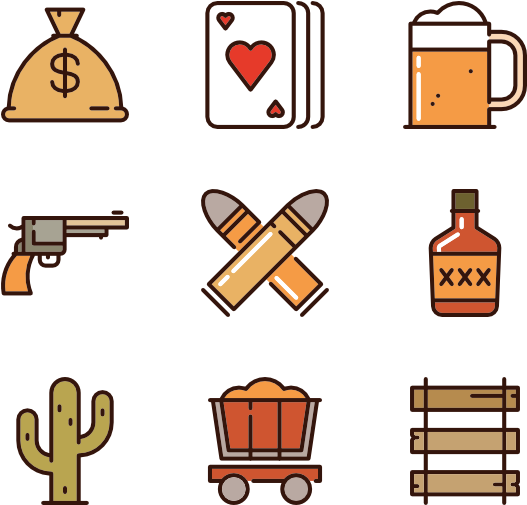 Wild West - Hand Drawn Icon Vector Png (600x564)