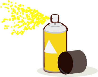 Paint Can Spray Yellow - Spray Paint Can Clip Art (451x363)