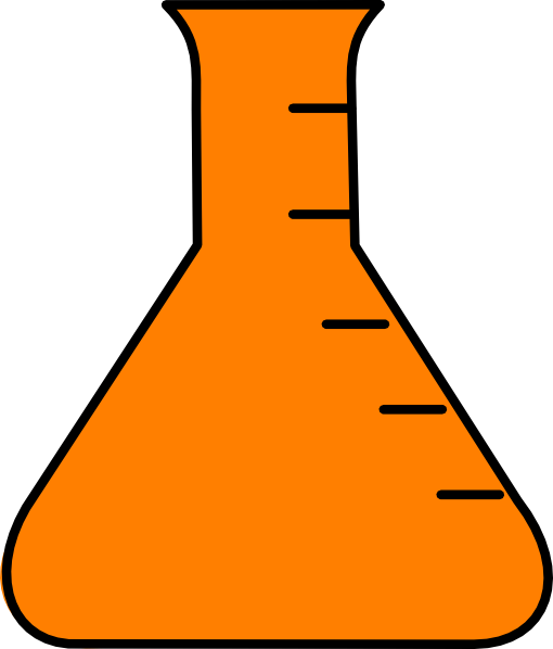 Medieval Stained Glass Clipart - Orange Conical Flask (510x598)