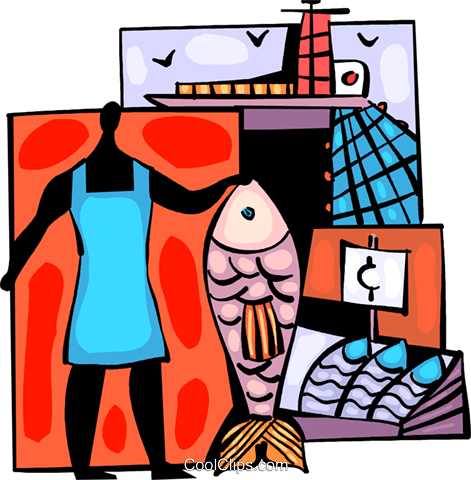 Commercial Fishing Royalty Free Vector Clip Art Illustration - Commercial Fishing Royalty Free Vector Clip Art Illustration (471x480)