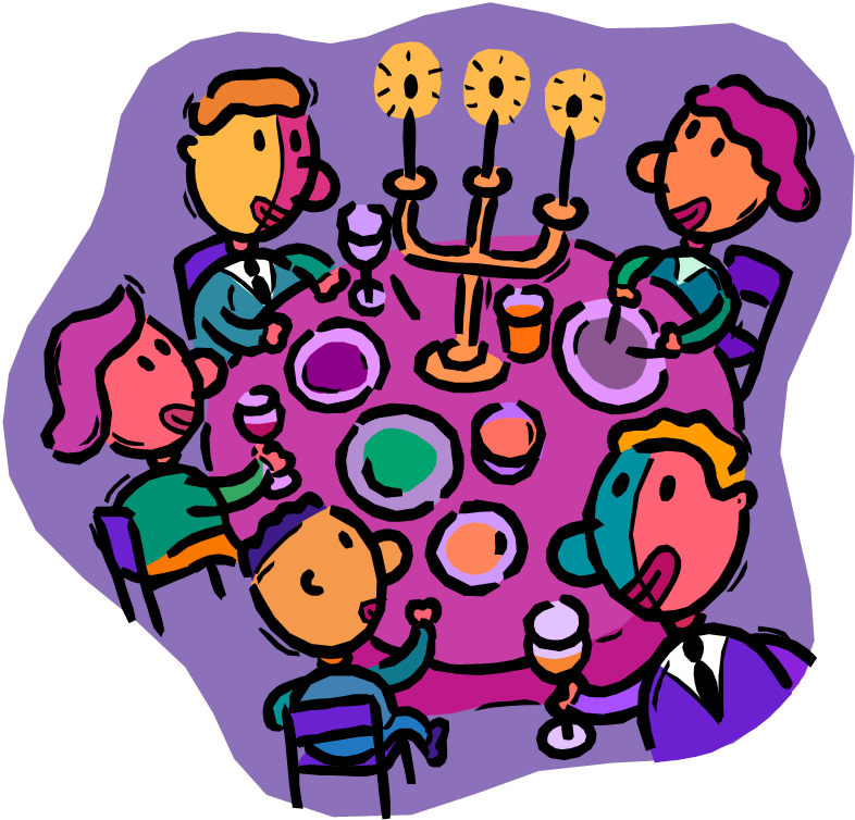 Family Having Supper Royalty Free Vector Clip Art Illustration - Dinner Party Clip Art (796x767)