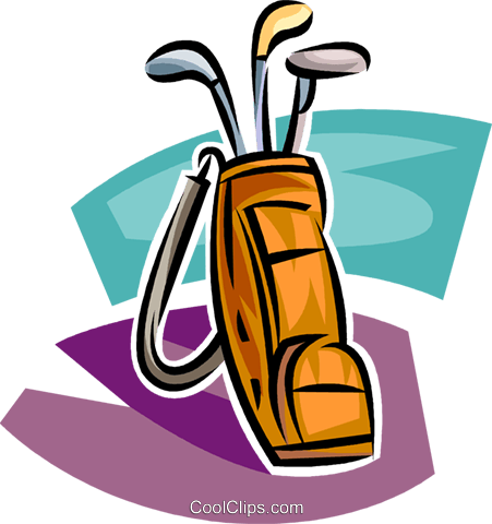 Golf Vector Clipart Of A Golf Bag With Clubs - Illustration (451x480)