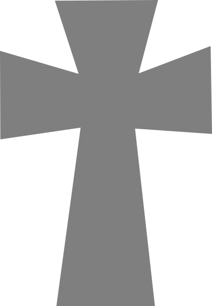 Medieval Cross Grey Clip Art - Medieval Cross Png (414x599)