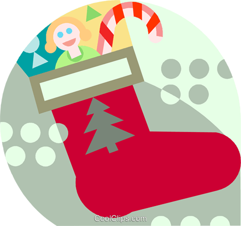 Christmas Stocking Royalty Free Vector Clip Art Illustration - Christmas Stocking Royalty Free Vector Clip Art Illustration (480x450)
