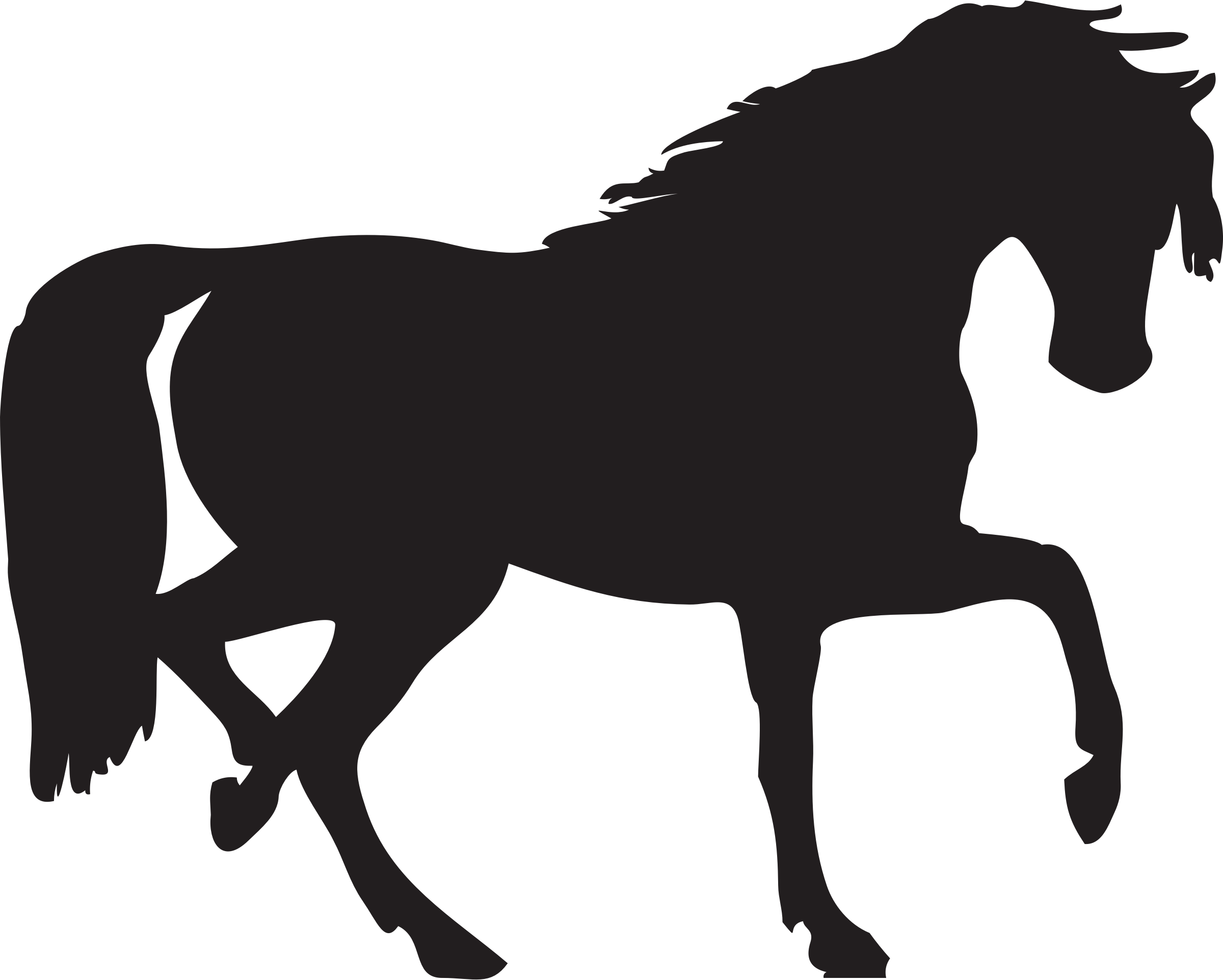Horse Clipart Transparent Background - Horse Silhouette Clip Art (2400x1924)