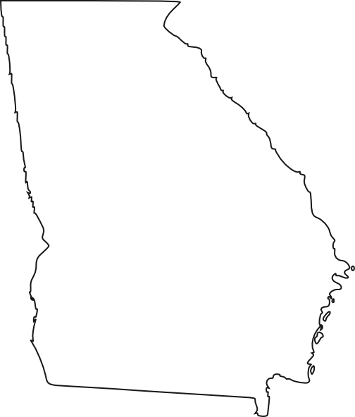 Georgia White Clip Art At Clker Com Vector Clip Art - Map Of Georgia Counties (504x592)