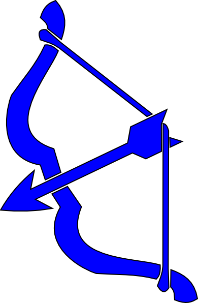 Bow - Blue Bow And Arrow (390x596)