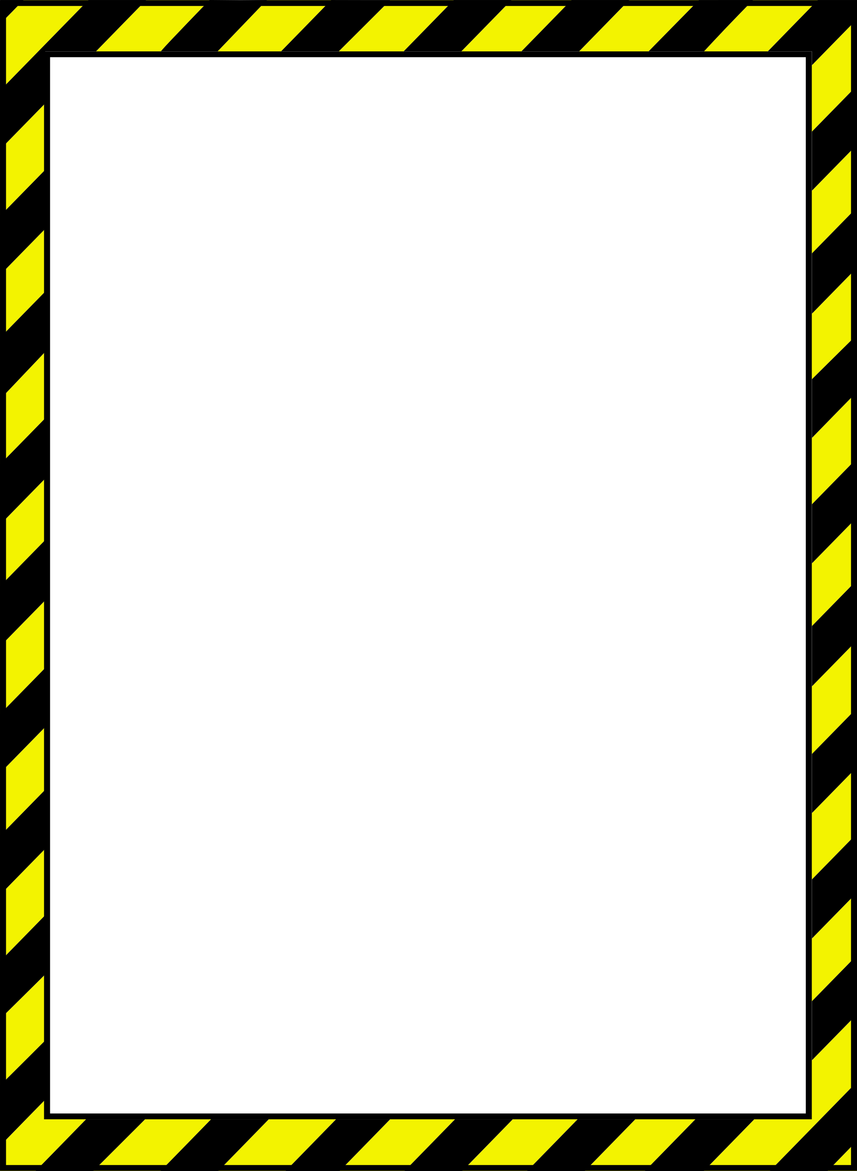 Caution Tape Border Clipart - Caution Border (1757x2400)