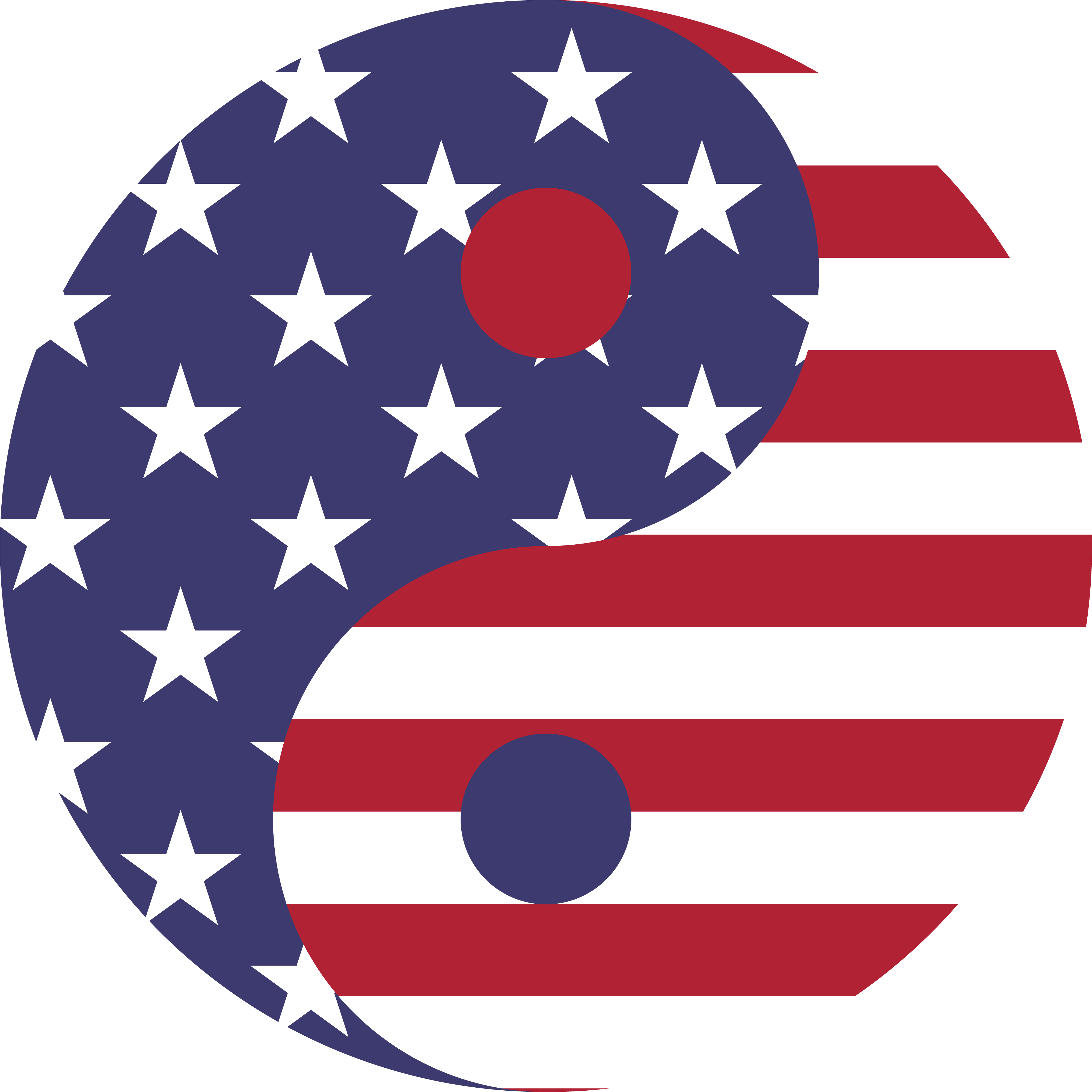 Free Clipart Of A Fourth Of July American Yin Yang - America Yin Yang (4000x4000)