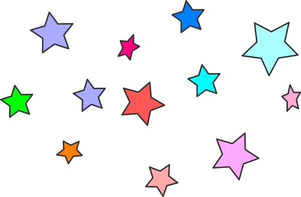 Star Clipart - Cluster Of Stars Clipart (600x393)