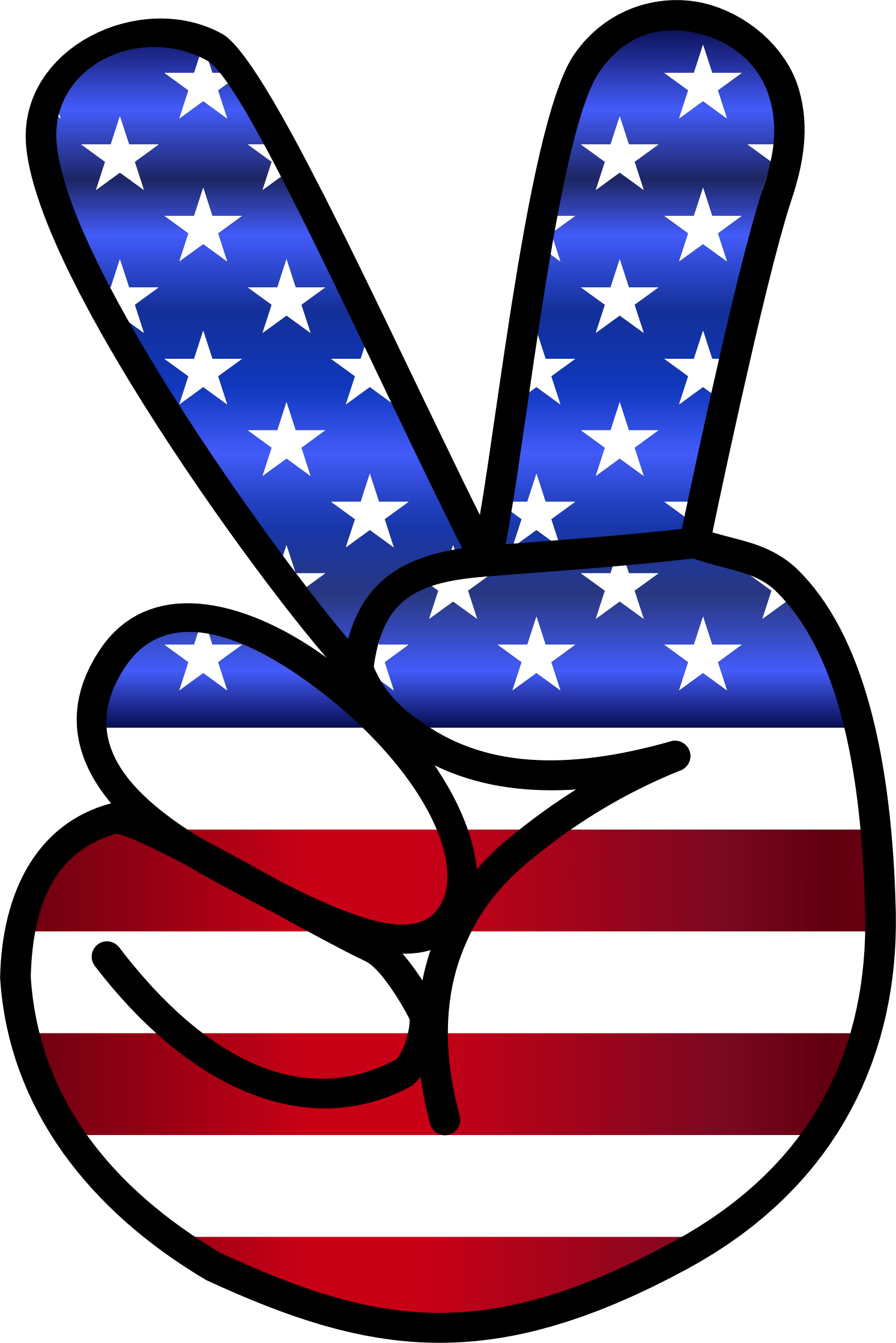 American Flag Clip Art Small - American Flag Peace Sign Hand (1492x2234)