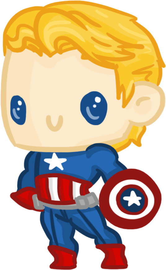 Super Chibis - Cute Captain America Cartoon (894x894)