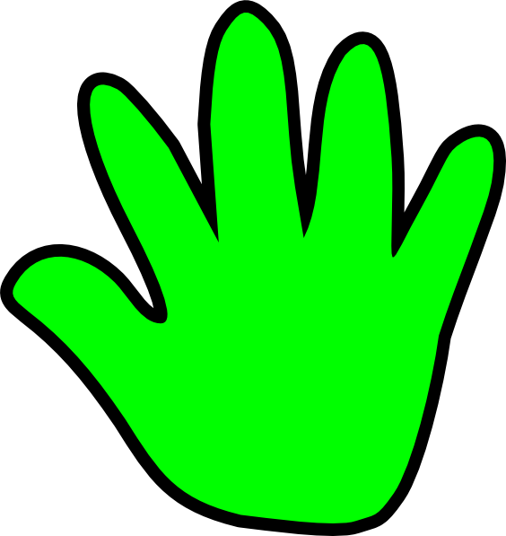 Child Handprint Green Clip Art - Clipart Child Hand (564x597)