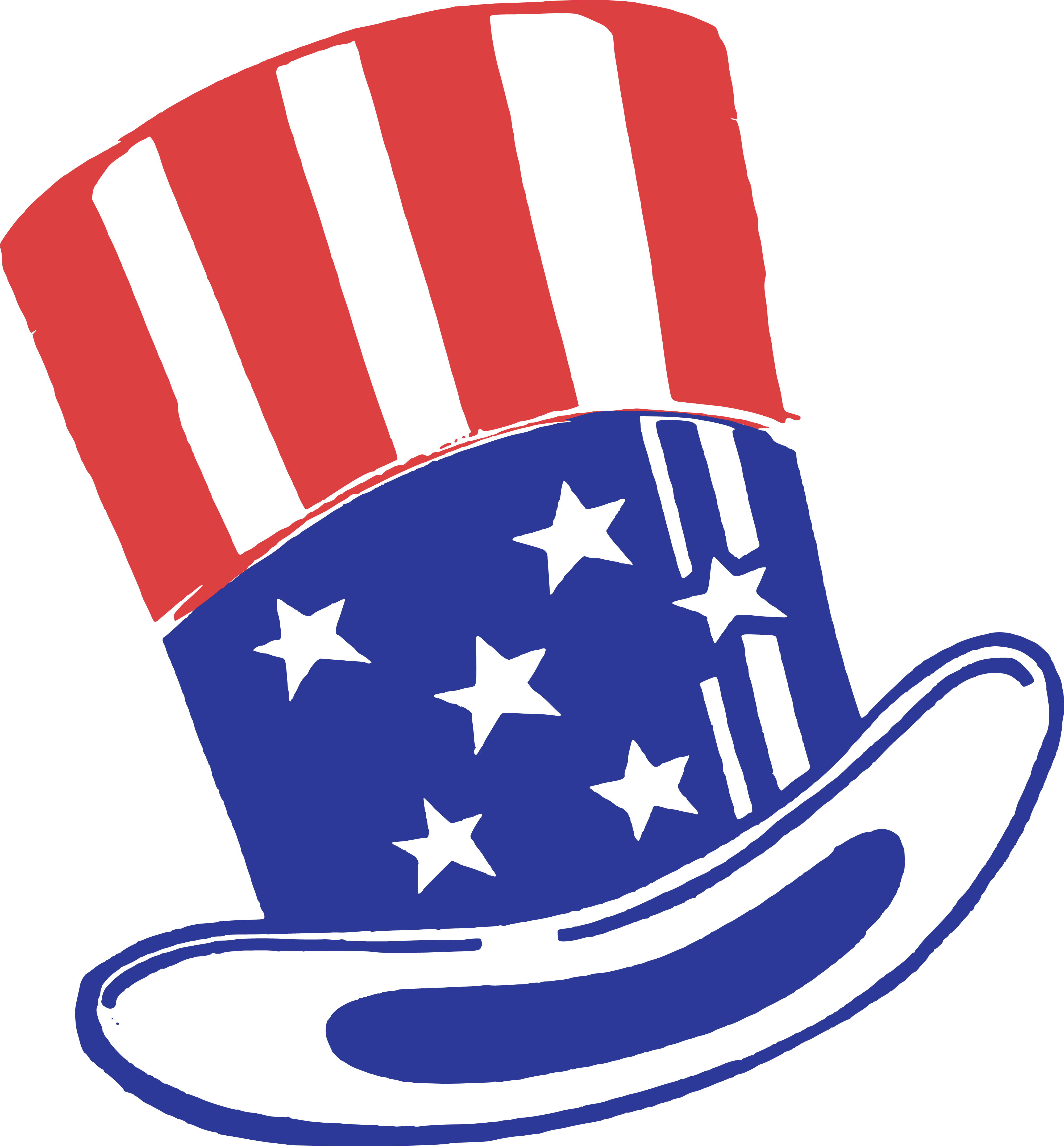 Free Clipart Of An American Top Hat - Uncle Sam Hat Png (4000x4312)