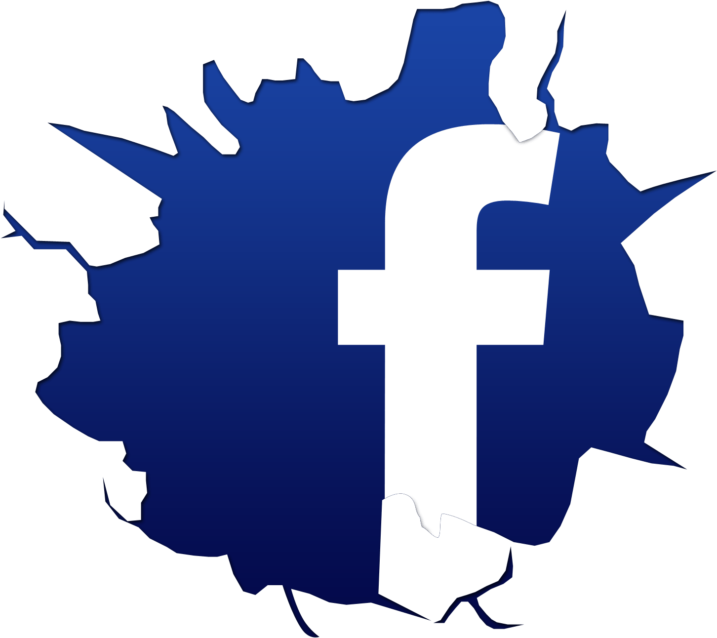 Logo Facebook Vector Clipart Free To Use Clip Art Resource - Facebook Logo Cracked (1500x1500)