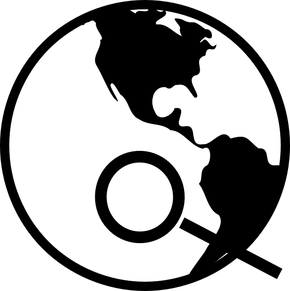 Free Clip Art For Logo Internet - Earth Black And White Cartoon (594x596)